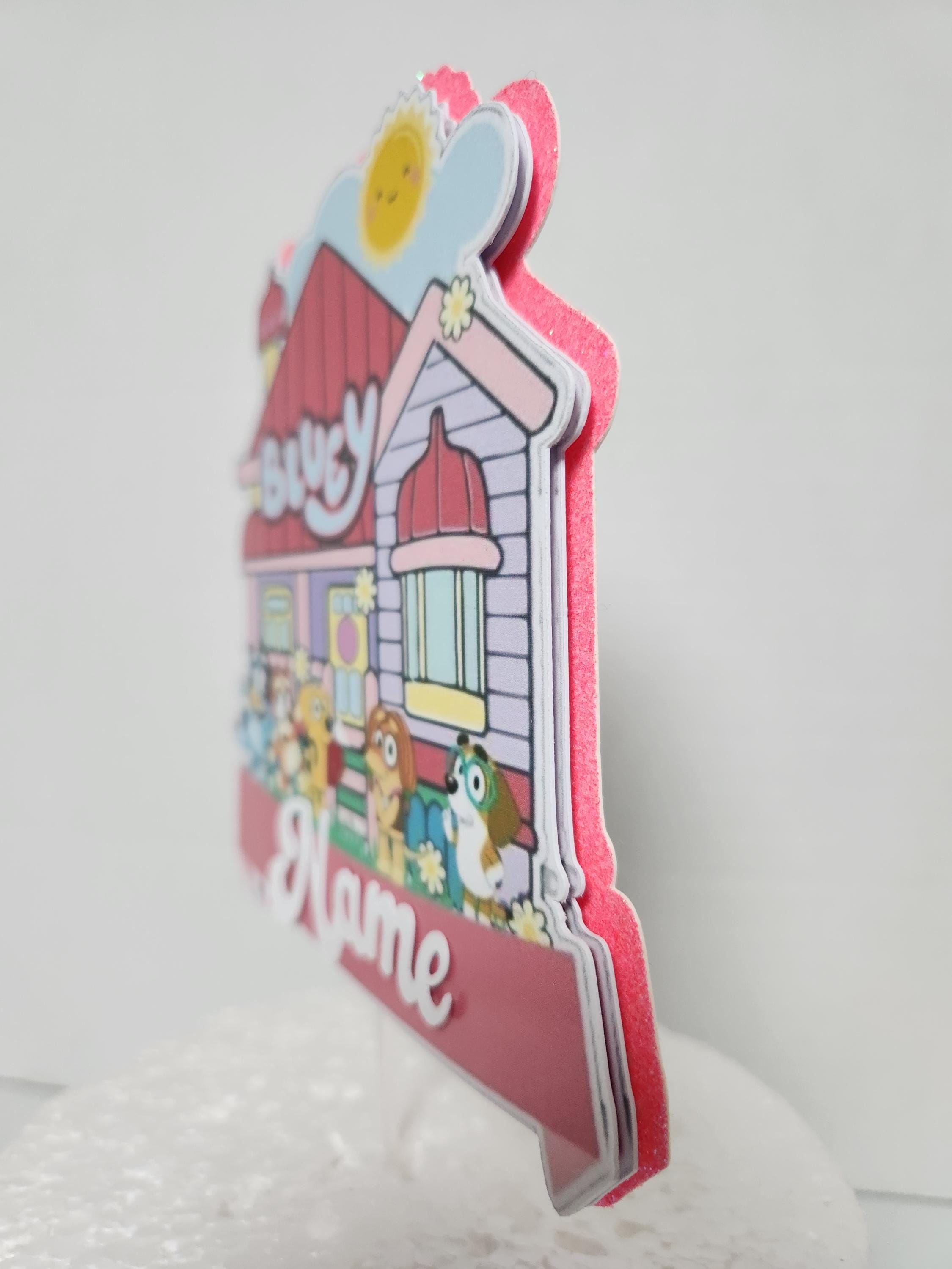 Pink Bluey Cake topper