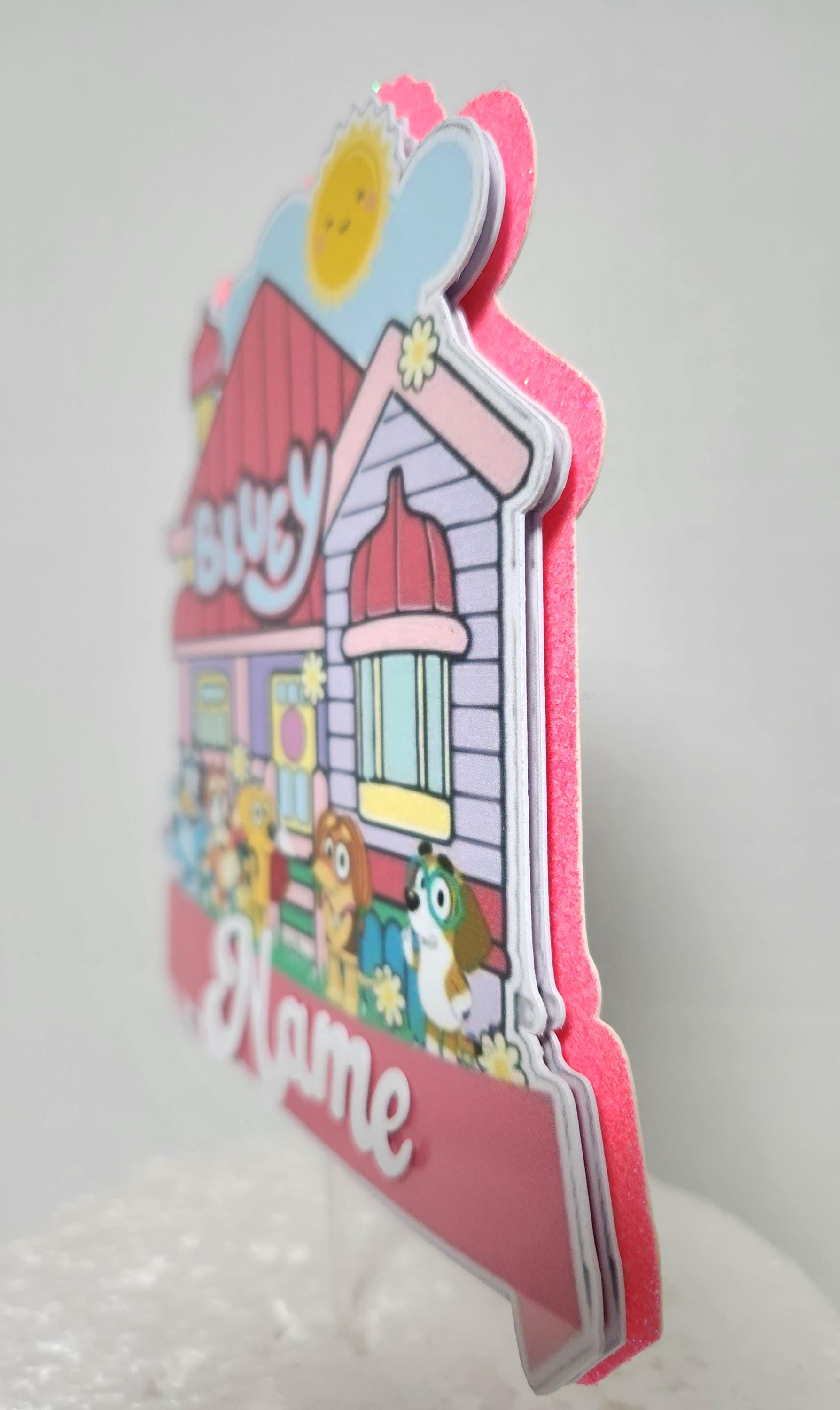 Pink Bluey Cake topper