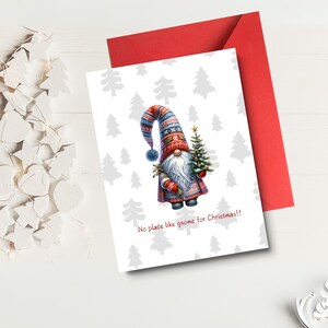 Conjunto de 10 cartões de felicitações de gnomos de Natal