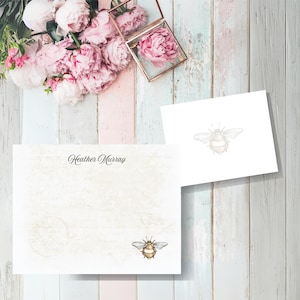 12 Steampunk / Vintage Personalisieren Honig Biene Flache Note Karten