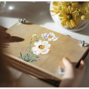 Kids flower press with wildflower design, Small portable herbarium press, Botanical craft kit for girl, Kids birthday gift, Flower art