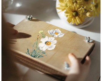 Kids flower press with wildflower design, Small portable herbarium press, Botanical craft kit for girl, Kids birthday gift, Flower art