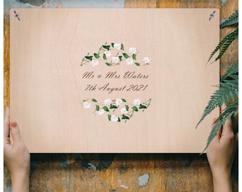 Mr & Mrs personalisierte Blumenpresse aus Holz, Hochzeitsgeschenk für das Paar, Ausgefallenes Hochzeitsgeschenk, Personalisiertes Hochzeitsgeschenk