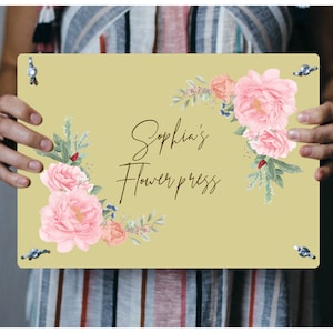 Personalized Flower Press Kit: Botanical Herbarium Frame, Gardening Gift