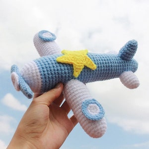Amigurumi Crochet Airplane toy for boys.