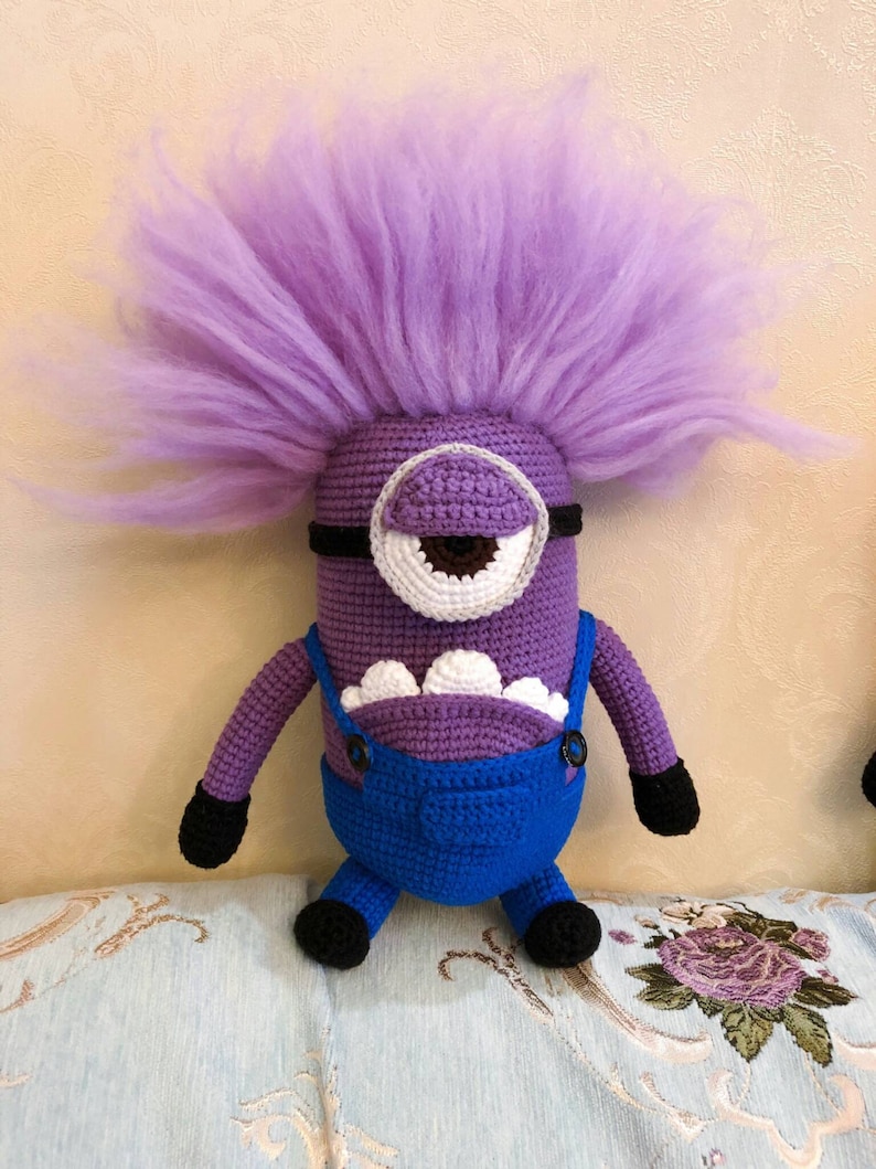 Purple Minion Monster Minions Toy Crochet Monster Amigurumi Etsy