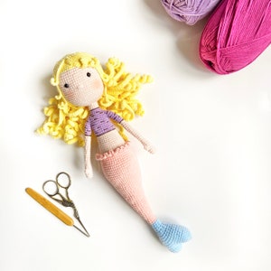 Lalka szydełkowa Amigurumi Syrenka yoy dla dziewczynek