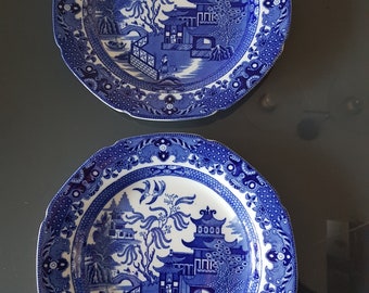 Burleigh Ware 'Willow' pattern plates