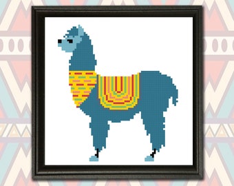 Llama Counted Cross Stitch Mini Pattern - Instant Download, PDF Pattern