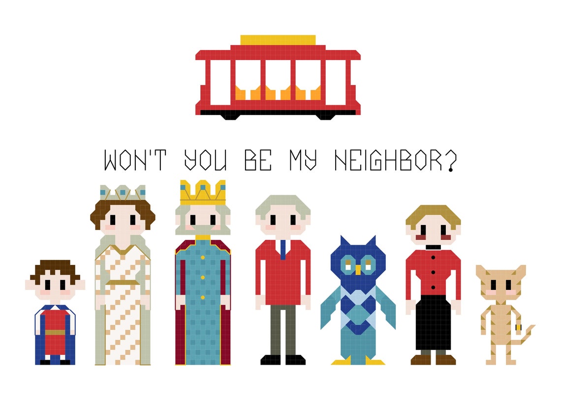 Mr. Rogers' Neighborhood Inspired Counted Cross Stitch Etsy