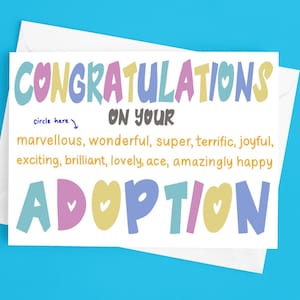 Félicitations pour votre adoption / Carte d'adoption / famille pour toujours / adoption / nouveau bébé / naissance /