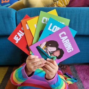 DRAAGBARE emotionele geletterdheidskaarten voor kinderen//houd in gedachten kaarten, geestelijke gezondheid van kinderen, gevoelenskaarten, emotieskaarten, kinderwelzijn