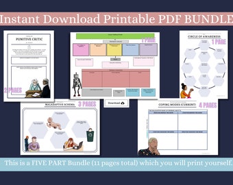 Schema Worksheets BUNDLE // Bear in Mind Schema Therapie Worksheet, Therapie PDF, Printable Worksheet, Self-Help for BPD