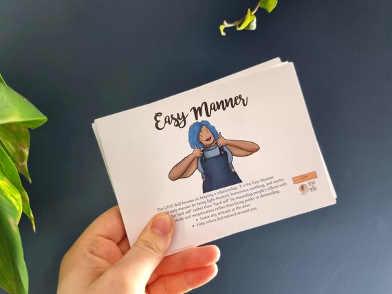 Interpersonal Effectiveness DBT Skill Cards // Bear in Mind Cards, Self-help for Anxiety, Personality Disorder, Mental Health, BPD Self-Help