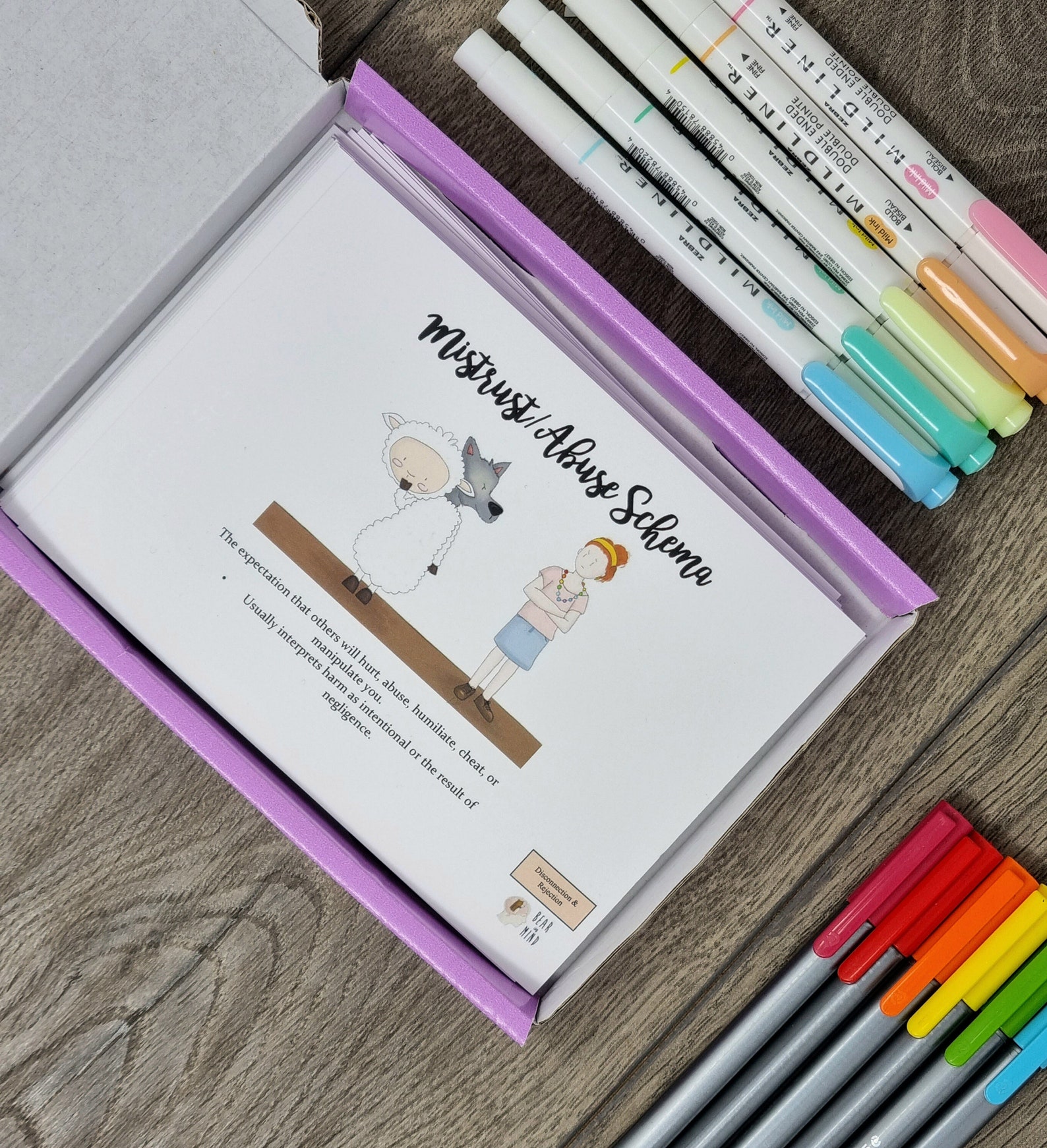 Schema Cards Examples Schema Cards // Bear in Mind Cards, Schema Therapy, Psychologist Gift ...