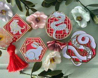 Chinese Dierenriem/Horoscoop Emaille Pins - Tijger, Konijn, Draak, Slang
