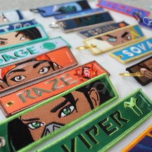 Agents Val Embroidery Jet Tag Keychains