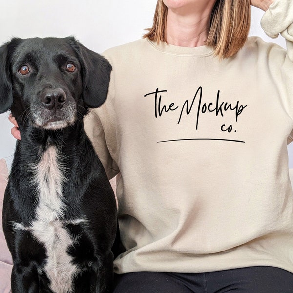 Dog Mama Mockup | Pet Lover Mockup | Gildan 18000 Sand Mockup | Gildan 18000 Sweatshirt Mockup | Digital Download Mockup | Winter Mock Up