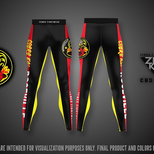 Custom BJJ MMA Grappling Spats Customized Compression Pants Sublimated Leggings Tights Unisex Adult & Youth/Kids Sizes