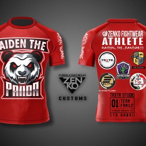 Custom BJJ MMA Rashguard Long Sleeve or Short Sleeve Customized Compression Shirt Sublimated Rash Guard Top Unisex Adult or Youth Sizes
