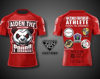 Custom BJJ MMA Rashguard Long Sleeve or Short Sleeve Customized Compression Shirt Sublimated Rash Guard Top Unisex Adult or Youth Sizes