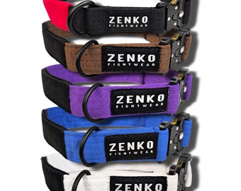 Zenko Jiu Jitsu Dog Collar - Ranked BJJ Jiu-Jitsu Belt Pet Collars - Martial Arts Gift - All Adult Belt Colors