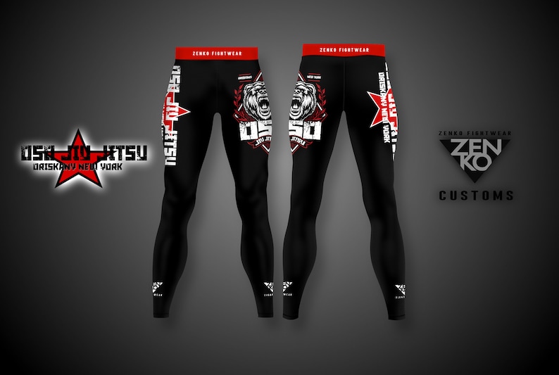 Custom BJJ MMA Grappling Spats Customized Compression Pants Etsy