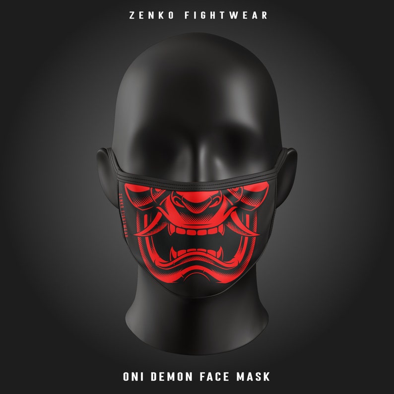 Oni Demon Face Mask met Filter Pocket Herbruikbare Etsy
