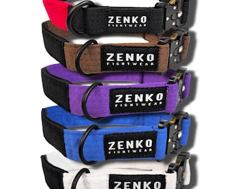 Zenko Jiu Jitsu Dog Collar - Ranked BJJ Jiu-Jitsu Belt Pet Collars - Martial Arts Gift - All Adult Belt Colors