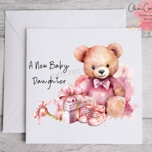 New baby girl, granddaughter, baby shower digital design, picture, sublimation, congratulations watercolour artwork, clip art, illustration.