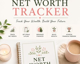 Net Worth Tracker Planner Printable PDF | Wealth Building Planner | Financial Goals Workbook | Net Worth Calculator | Financial Freedom