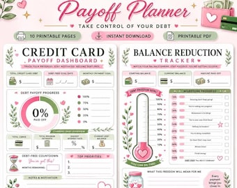 Credit Card Payoff Planner Printable, Debt Payoff Tracker, Credit Card Tracker, Debt Free Planner, Budget Binder Insert, Financial Freedom