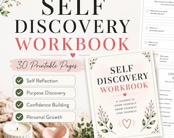 Self Discovery Workbook Printable PDF, Personal Growth, Self Reflection Journal, Confidence Building Workbook, Purpose Discovery, Life Reset