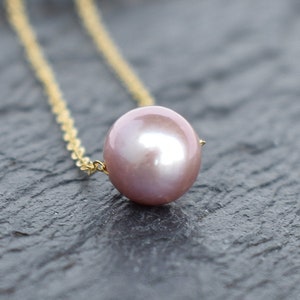 Gorgeous Pink Purple Edison Floating Pearl Necklace, Floater Pearl, Single Pearl Necklace, Hawaiian Jewelry, Handmade in Hawaii with Aloha