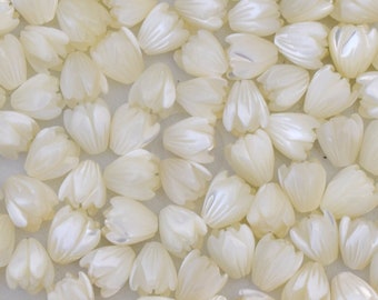 Small Pikake Mother of Pearl 8mm, Choose 5/10/25/50/100 pcs Mother of Pearl Pikake Beads - White Spot or No Spot Available