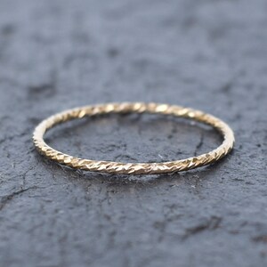 Hulali Shimmer Stacking Ring, Stackable Ring, Minimalist Ring, Simple Gold Band, Hawaiian Jewelry, Handmade in Hawaii with Aloha