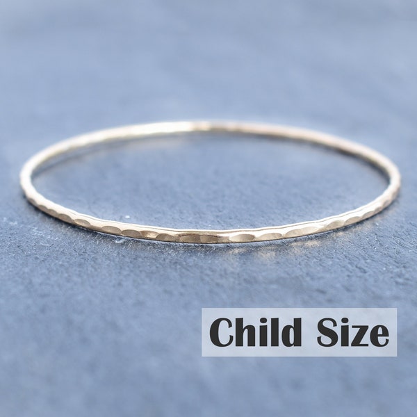 Child Plain Textured Bangle Bracelet - 10 Gauge, 12 Gauge, 14 Gauge, Child Sized Bangle, Baby Bangle, Handmade in Hawaii with Aloha