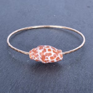 One Miter Shell Bangle Bracelet, Shells, Hawaiian Jewelry, Handmade in Hawaii, Beach Jewelry, Ocean Theme, Tropical, Luau