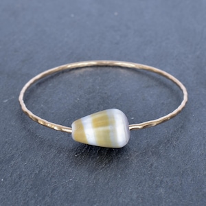Handmade Hawaiian Cone Shell Bangle: Gold Filled or Sterling Silver