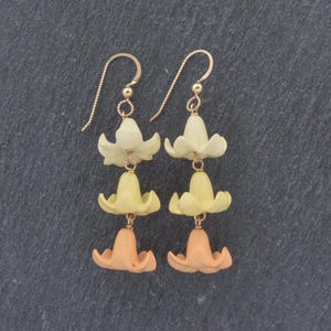 Triple Puakenikeni Flower Earrings: Hawaiian Island Jewelry