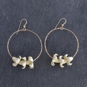 Triple Puakenikeni Hoop Earrings: Hawaiian Floral Jewelry