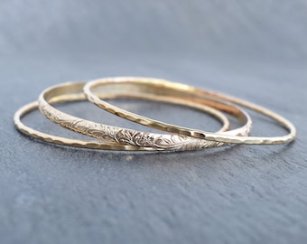Set di tre bracciali Shimmer, misure per adulti e bambini, tre bracciali dorati, bracciale hawaiano tradizionale, gioielli hawaiani, fatti a mano alle Hawaii