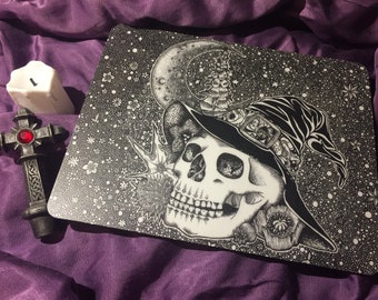 Mousepad Mouse Pad Pad Skull Skull Witch witchcraft Witchcraft Witchcraft Witchcraft Starry Sky Stars Moon Flowers Flowers Flowers