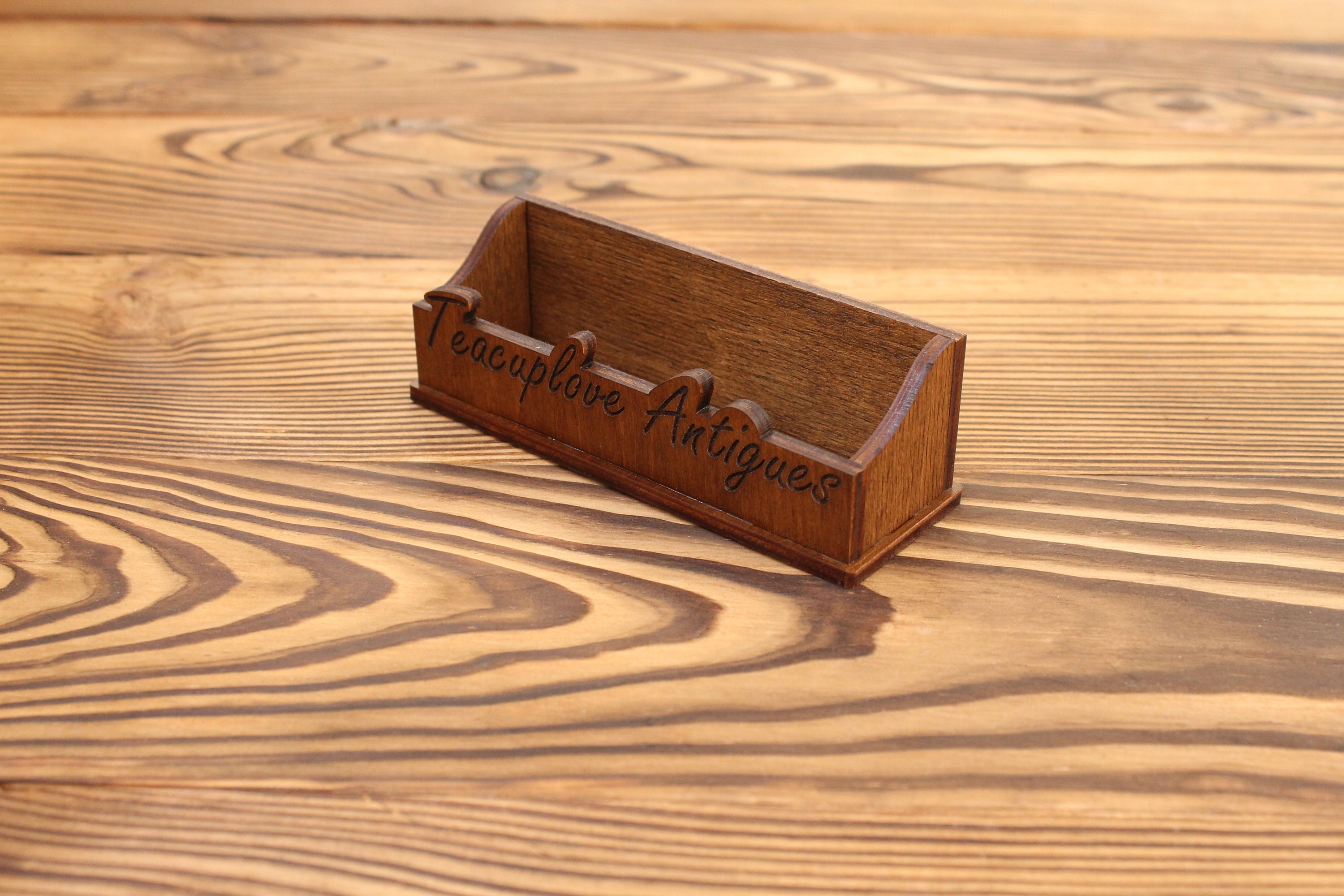 Desktop Business Card Holder Personalized Etsy