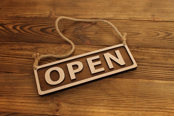 Personalized Wooden Open Closed Sign - Etsy
