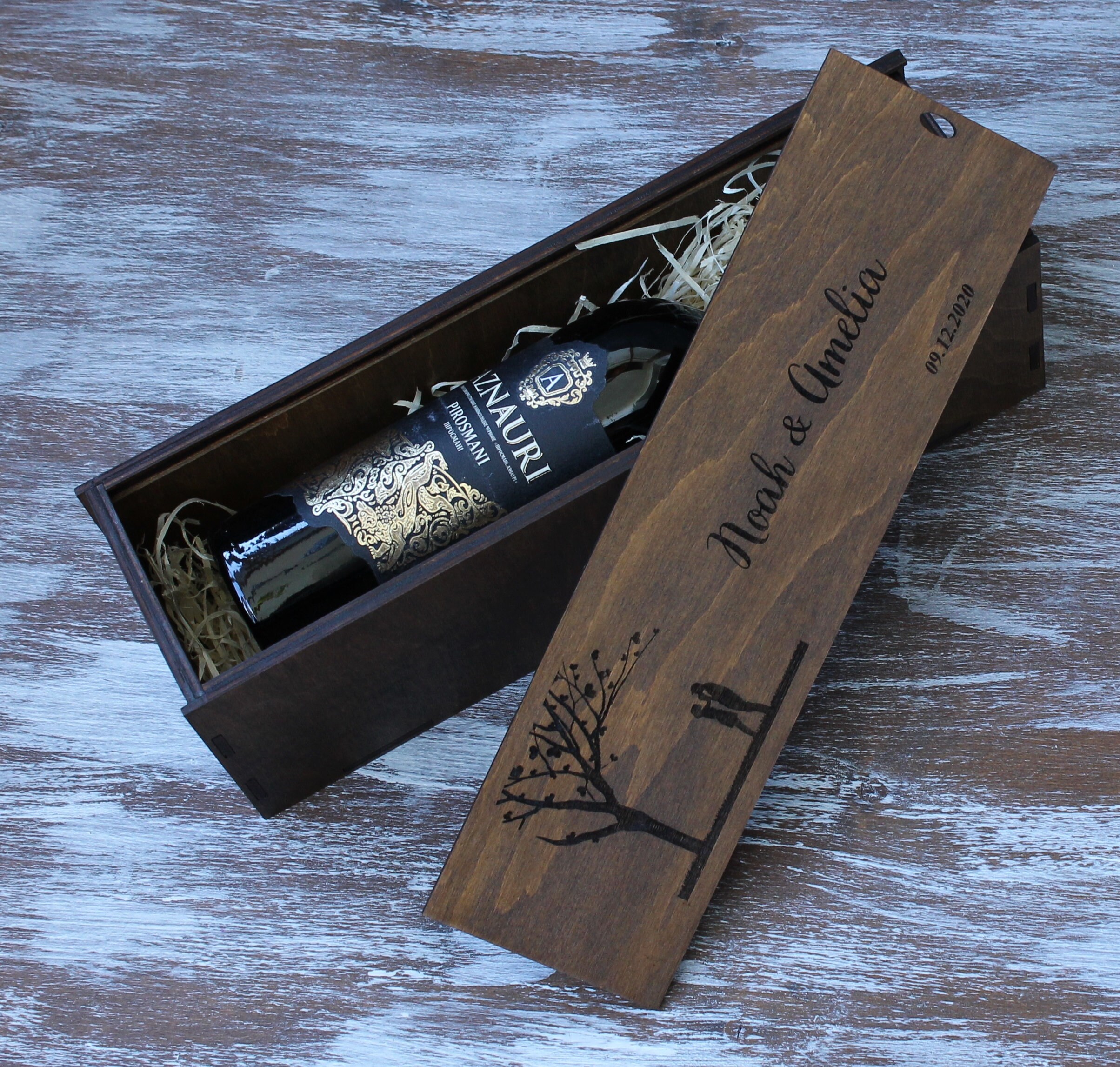 Wine Wedding Ceremony Wooden Box Etsy