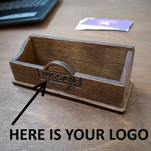 Desktop Wooden Business Card Holder