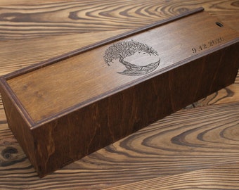 Personalisierte Erinnerungsbox aus Holz | Individuell graviertes Geschenk zur Babyerinnerung | Ihr Logo auf der Box