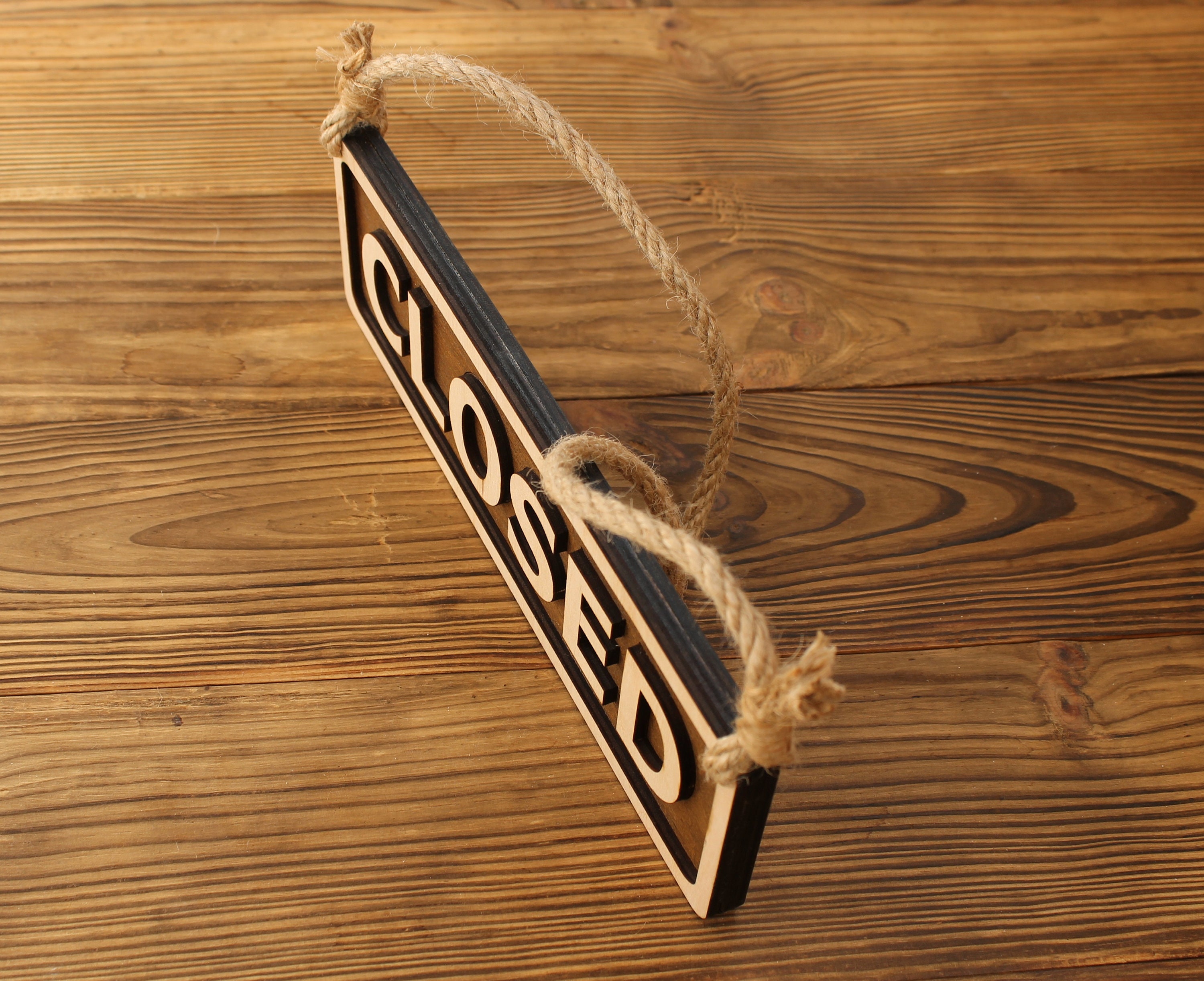 Open Closed sign Storefront sign Business sign Wooden sign Etsy