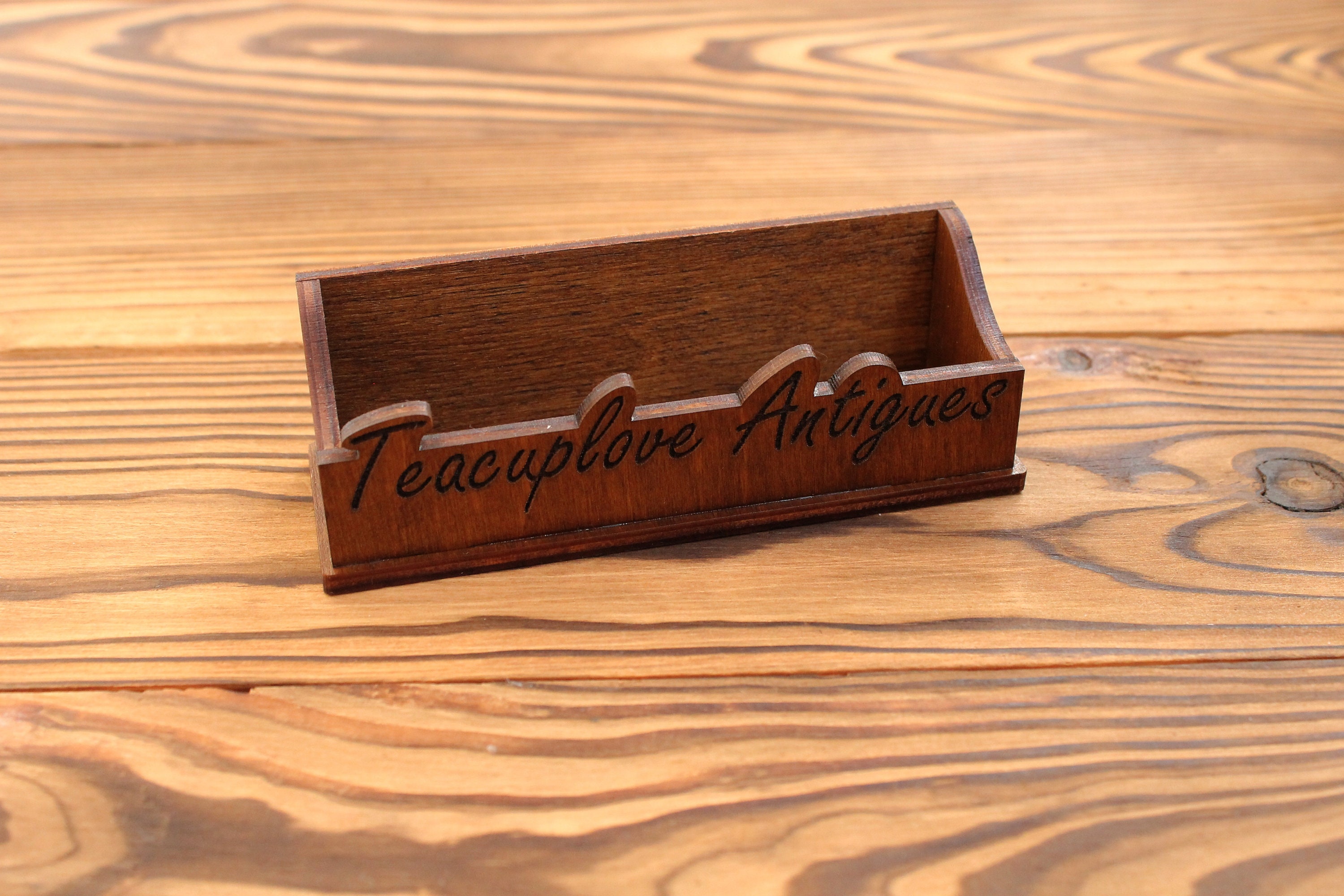 Desktop Business Card Holder Personalized Etsy